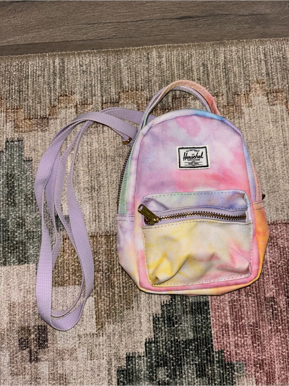 Herschel Pastel Tie-Dye Mini Crossbody Bag - Lavender Strap